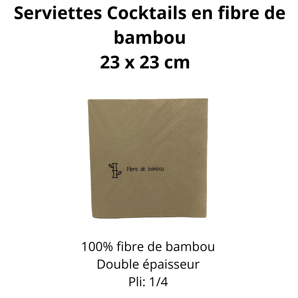 Serviettes De Cocktail En Bambou Ibamboo - Paquet De 6000, 2 Plis, 9x9 Pouces Dépliées, écologiques