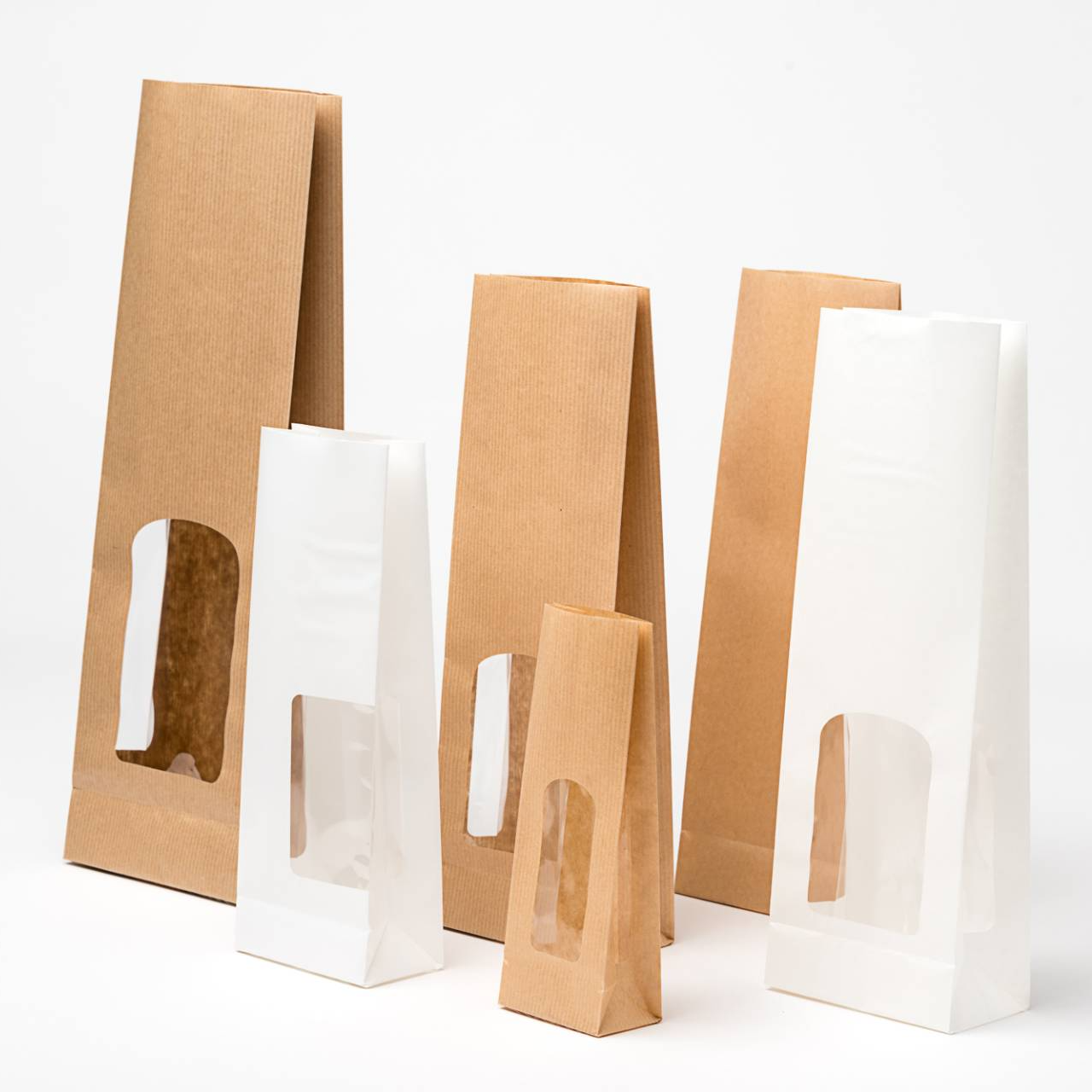 50 Sacchetti In Plastica Con Manici E Fondo In Cartone – Viola, Grande 26x35x16 Cm – Per Asporto E Spesa