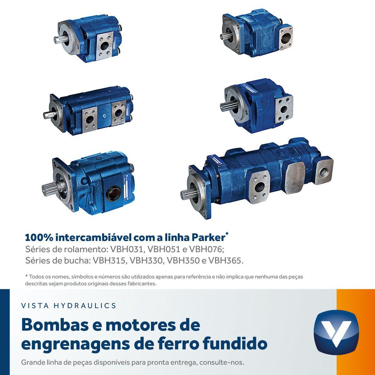 Bombas e motores de engrenagens em ferro fundido