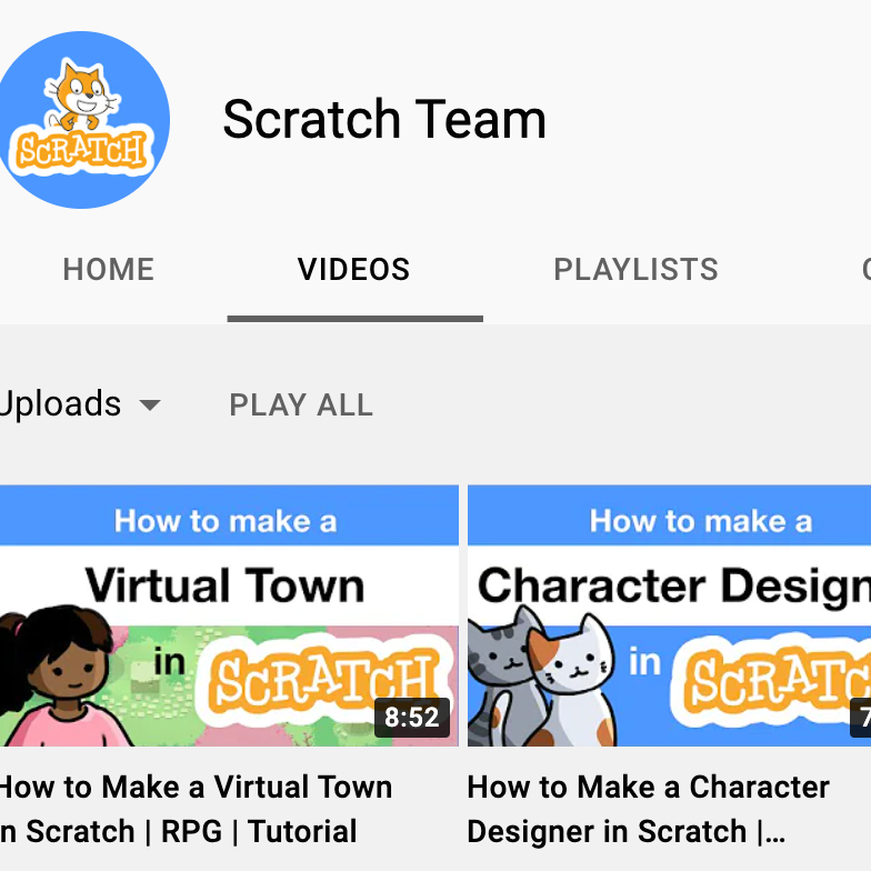 Scratch Video Tutorials on Youtube!