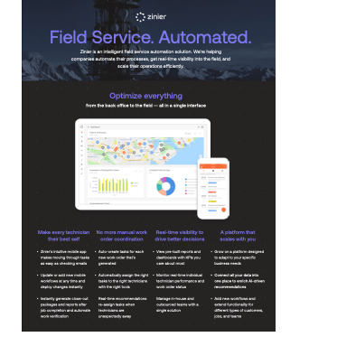 Datasheet: Zinier for Field Service
